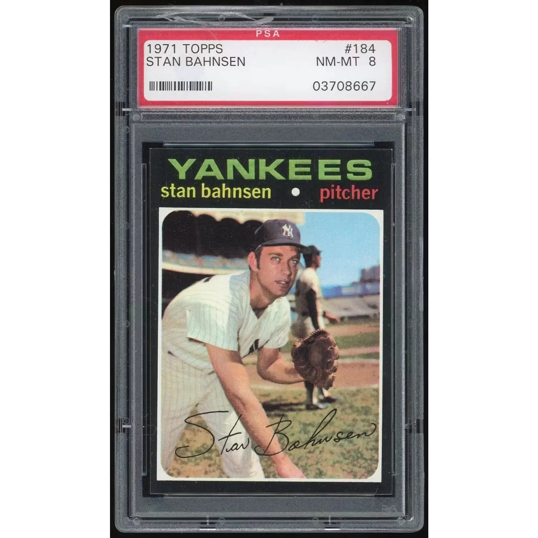 Stan Bahnsen 1971 Topps #184 Baseball Card | PSA 8