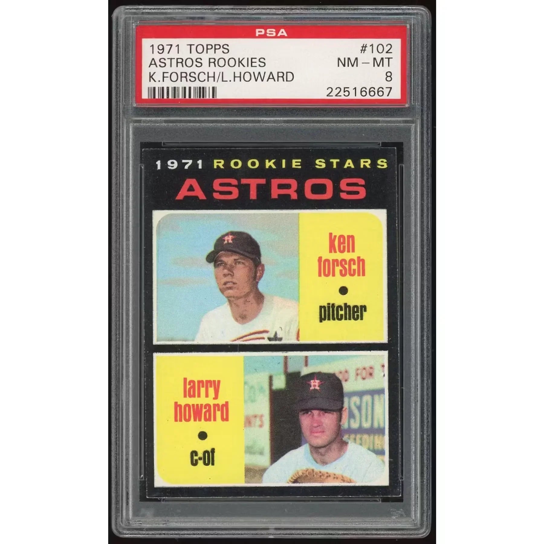 1971 Topps #102 Ken Forsch/Larry Howard Rookie Card | PSA 8