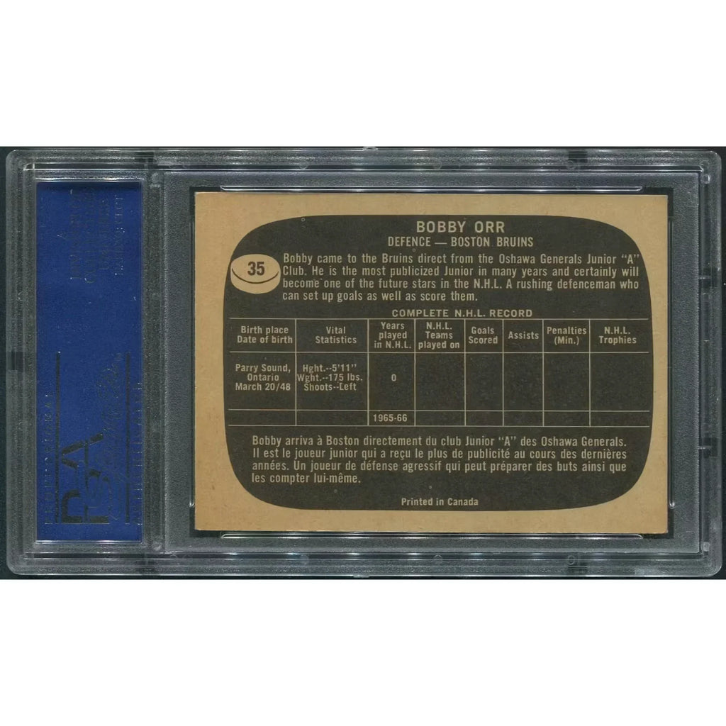 Bobby Orr 1966-67 Topps Hockey #35 Rookie Card | PSA 5.5