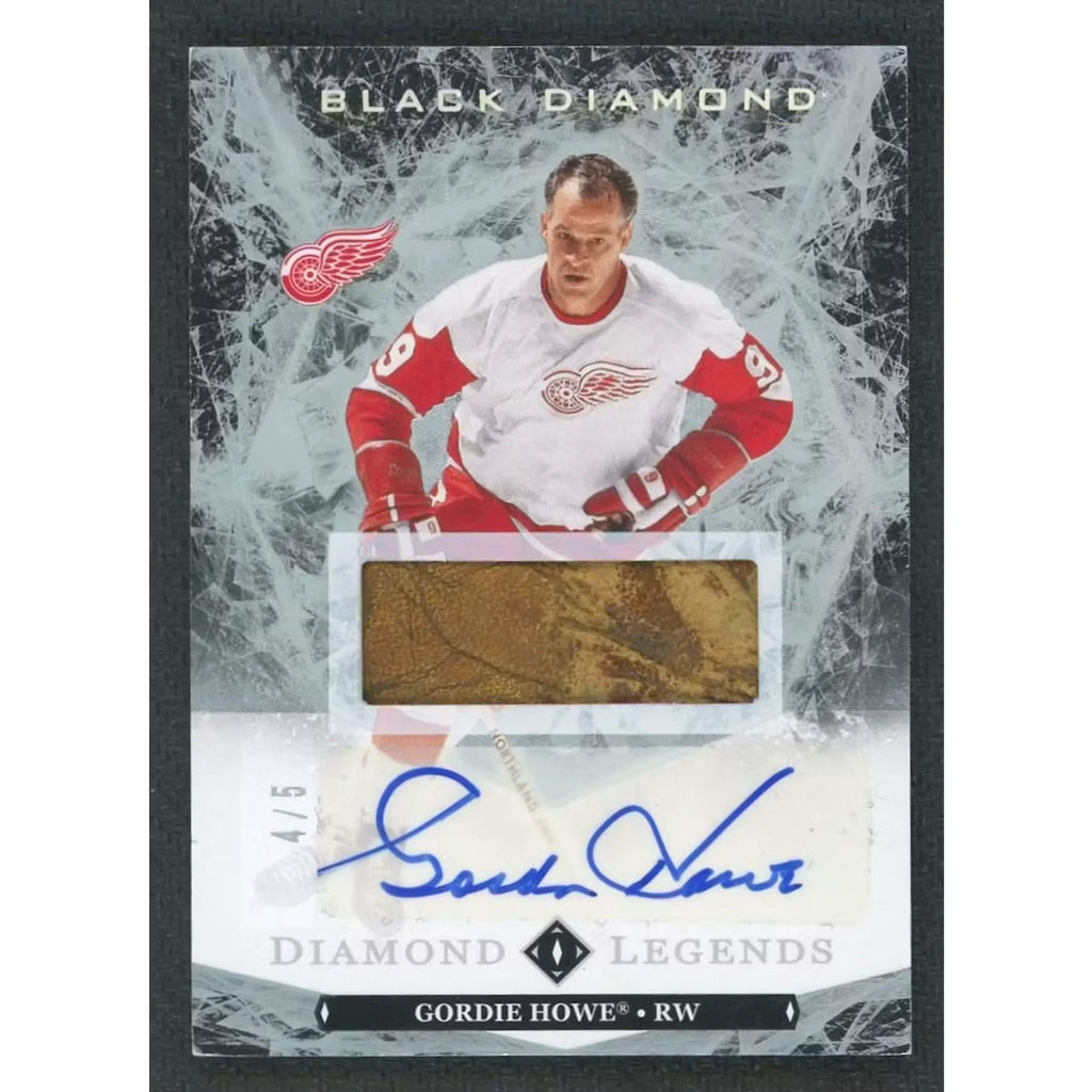 Gordie Howe Signed 2024-25 Upper Deck Black Diamond Card | Diamond Legends Patch Auto/5