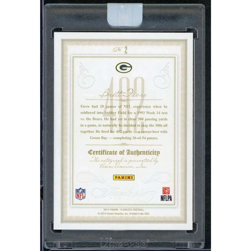 Brett Favre Signed 2014 Panini Flawless Benchmarks Card | Auto/25