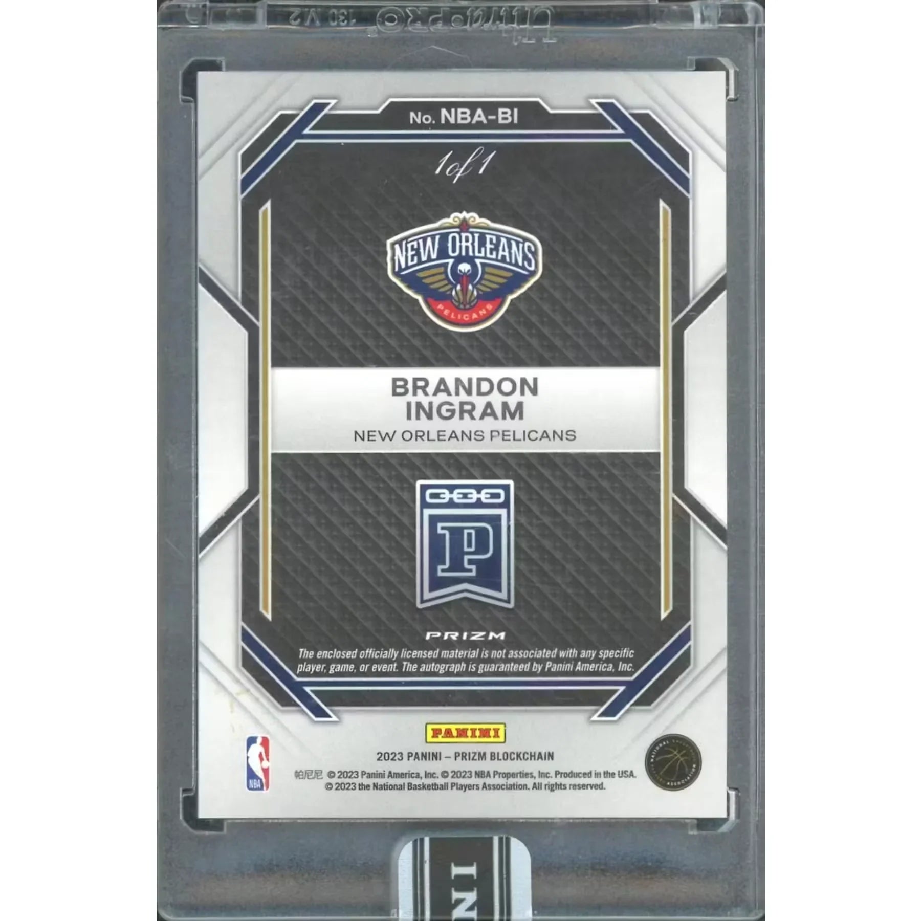 Brandon Ingram 2023 Prizm Blockchain Patch Auto | Nike Swoosh 1/1