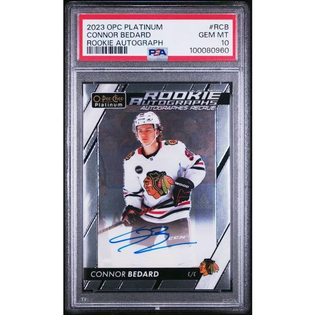 Connor Bedard Signed 2023-24 OPC Platinum Rookie Card | PSA 10