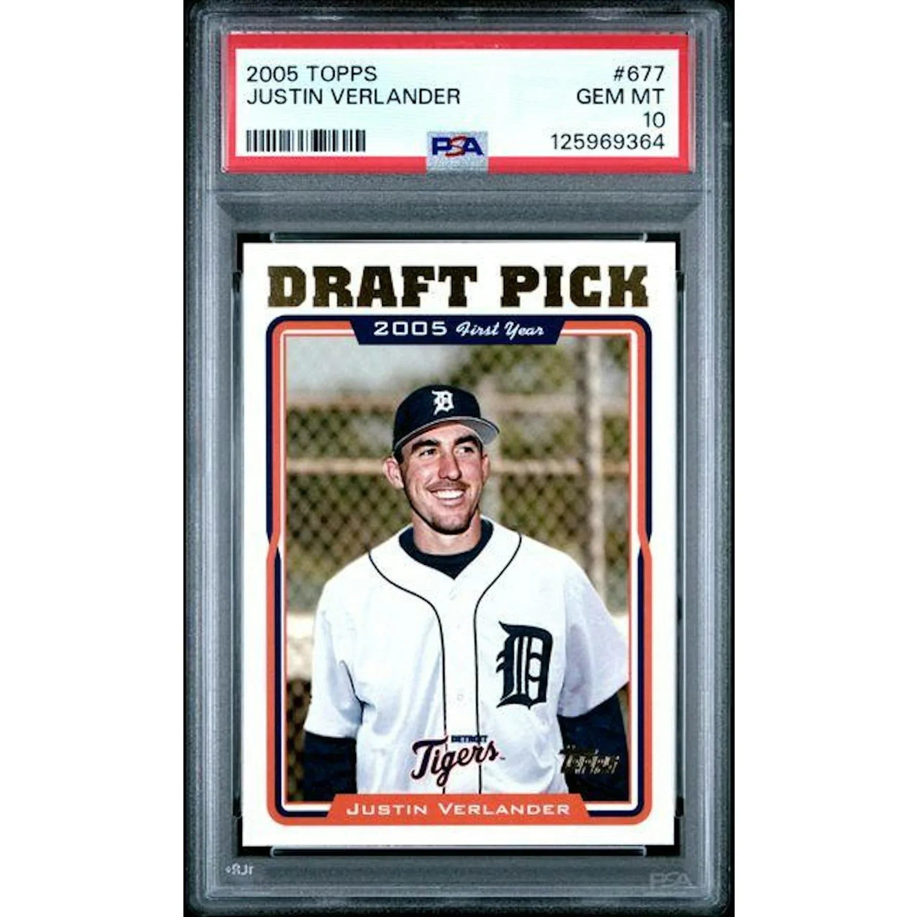 Justin Verlander 2005 Topps Rookie Card #677 | PSA 10