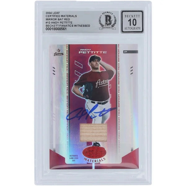 Andy Pettitte Signed 2004 Donruss Leaf Certified Materials Relic #12 Card | Graded 10