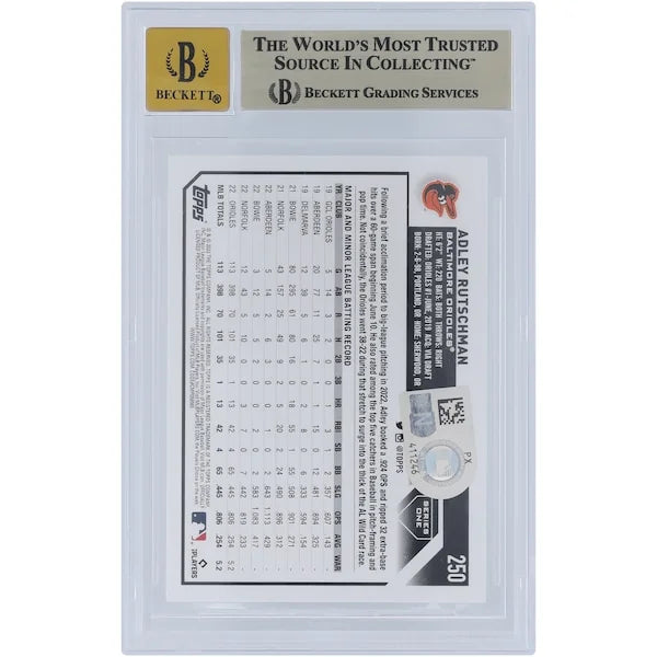 Adley Rutschman Signed 2023 Topps Series One #250 Rookie Card | Graded 9.5