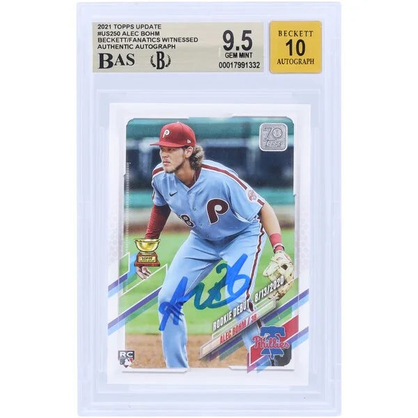 Alec Bohm Signed 2021 Topps Update #US250 Rookie Card | BGS 9.5