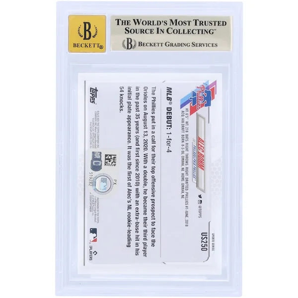 Alec Bohm Signed 2021 Topps Update #US250 Rookie Card | BGS 9.5