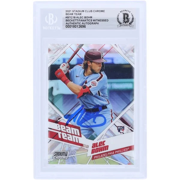 Alec Bohm Signed 2021 Topps Stadium Club Chrome Beam Team #BTC-18 Rookie Card