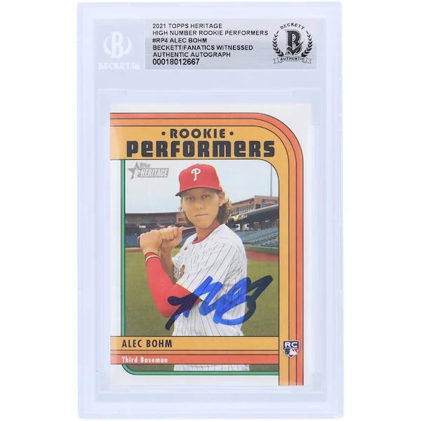 Alec Bohm Signed 2021 Topps Heritage Rookie Card | Beckett Authenticated
