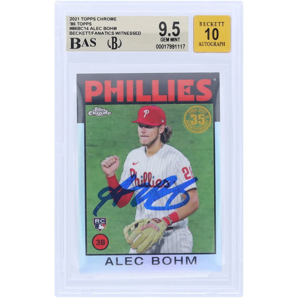Alec Bohm Signed 2021 Topps Chrome '86 Topps Rookie Card | Beckett 9.5