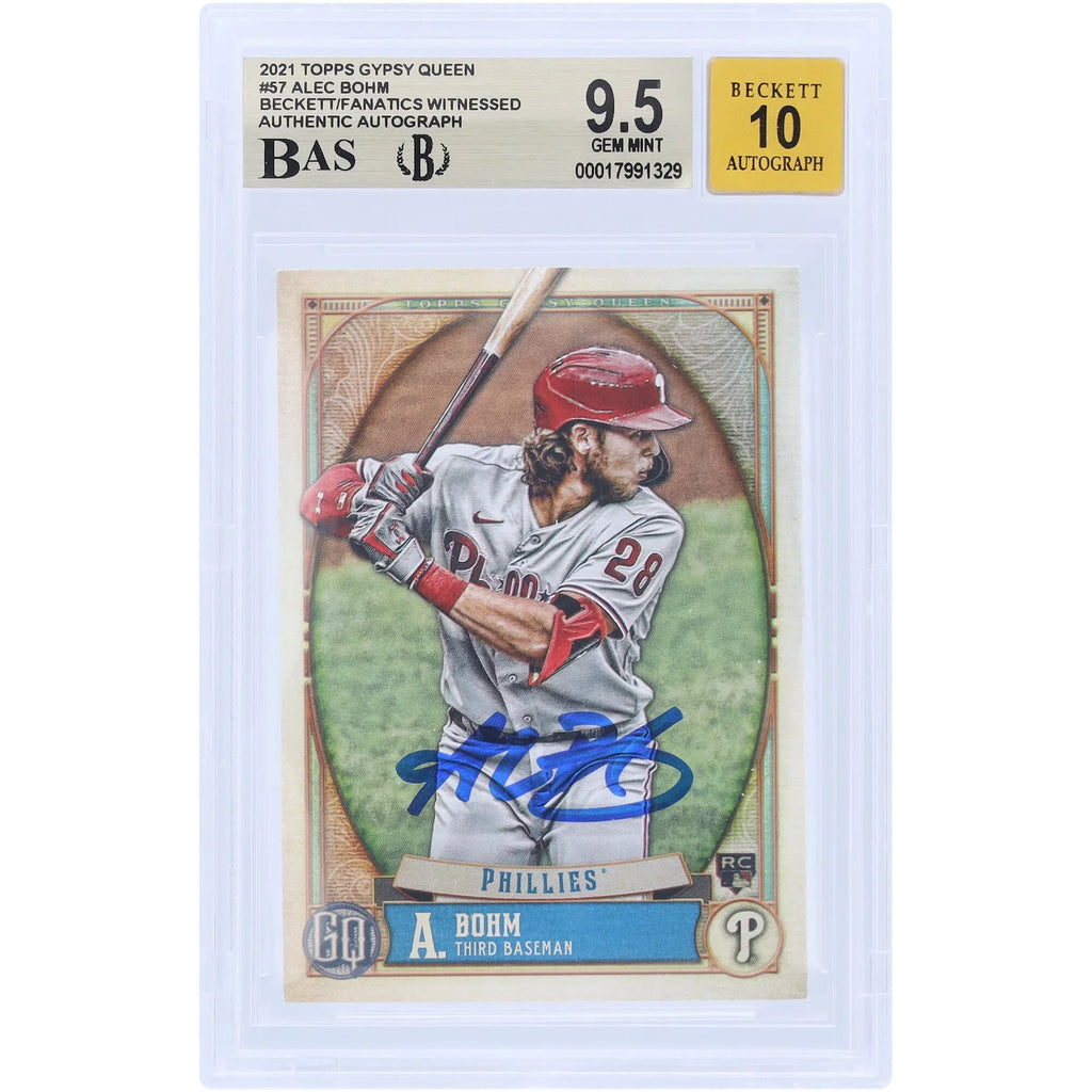 Alec Bohm Signed 2021 Topps GQ #57 Rookie Card | Graded 9.5