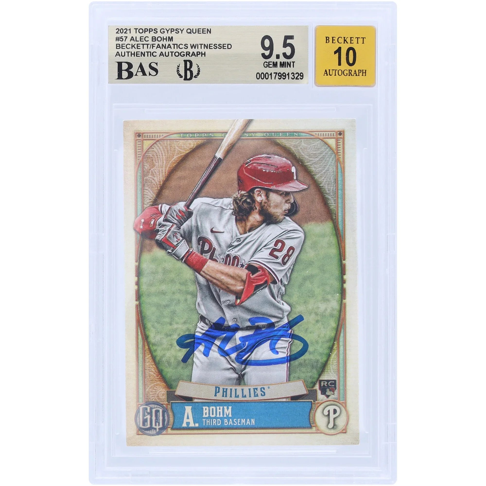 Alec Bohm Signed 2021 Topps GQ #57 Rookie Card | Graded 9.5