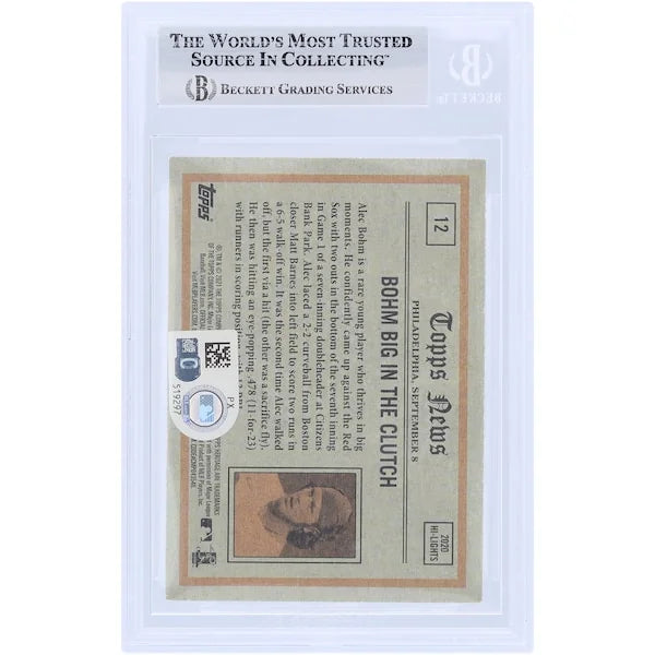 Alec Bohm Signed 2021 Topps Heritage #12 Rookie Card | Authenticated