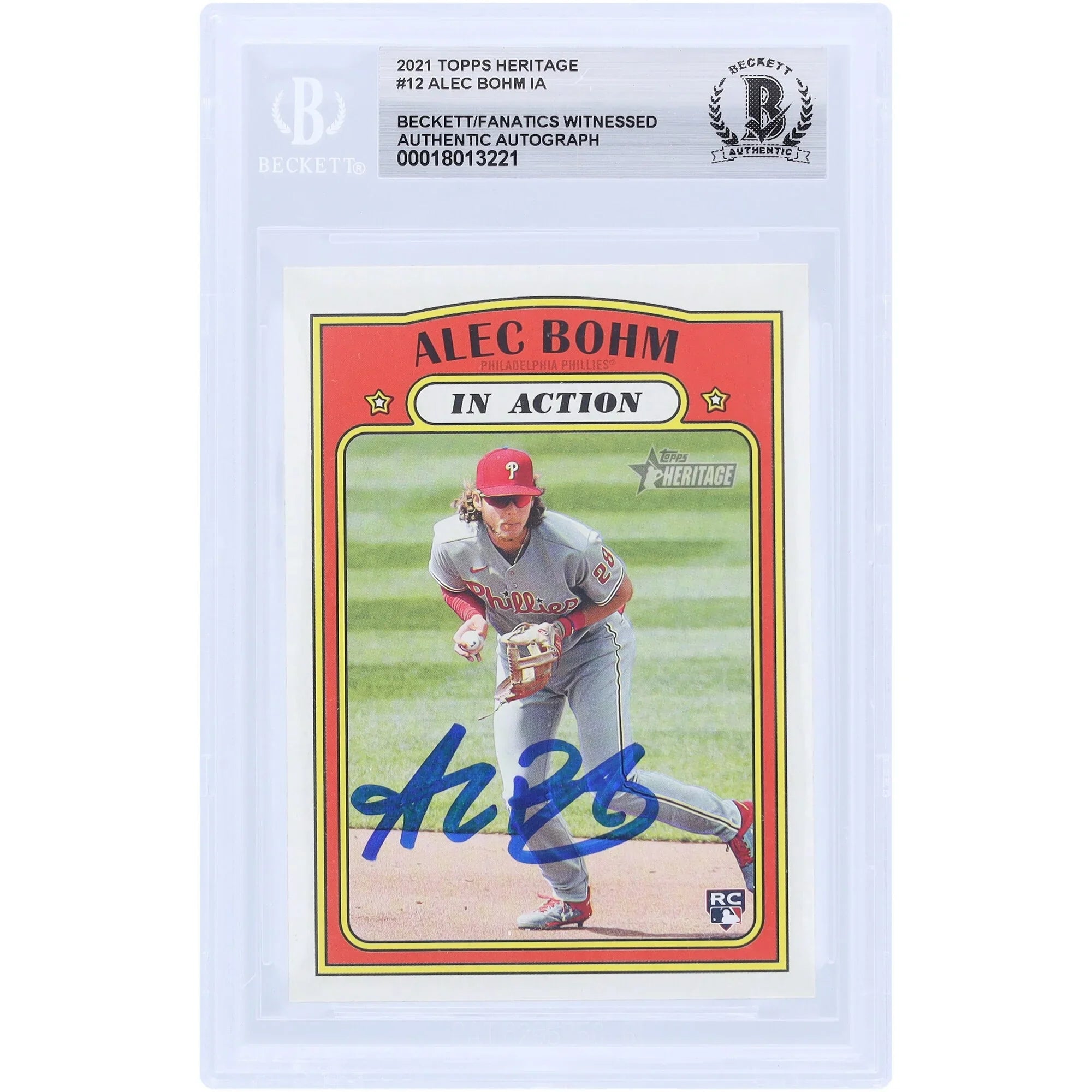 Alec Bohm Signed 2021 Topps Heritage #12 Rookie Card | Authenticated