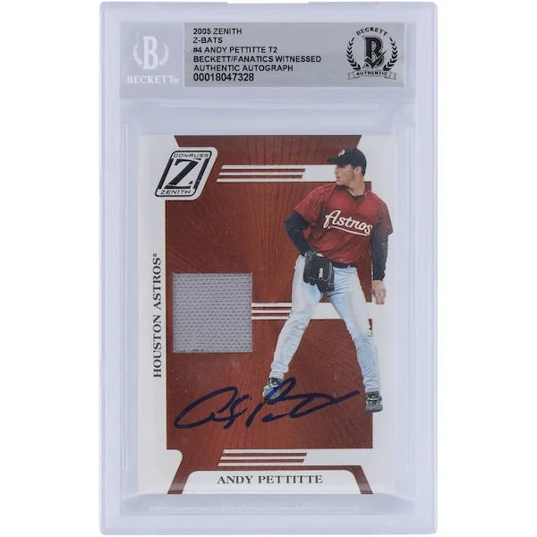 Andy Pettitte Signed 2005 Donruss Zenith Z-Bats Jersey Relic Card #ZB-4