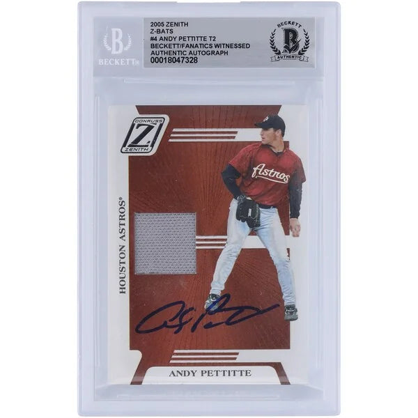 Andy Pettitte Signed 2005 Donruss Zenith Z-Bats Jersey Relic Card #ZB-4
