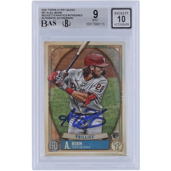 Alec Bohm Signed 2021 Topps GQ #57 Rookie Card | Beckett Authenticated 9