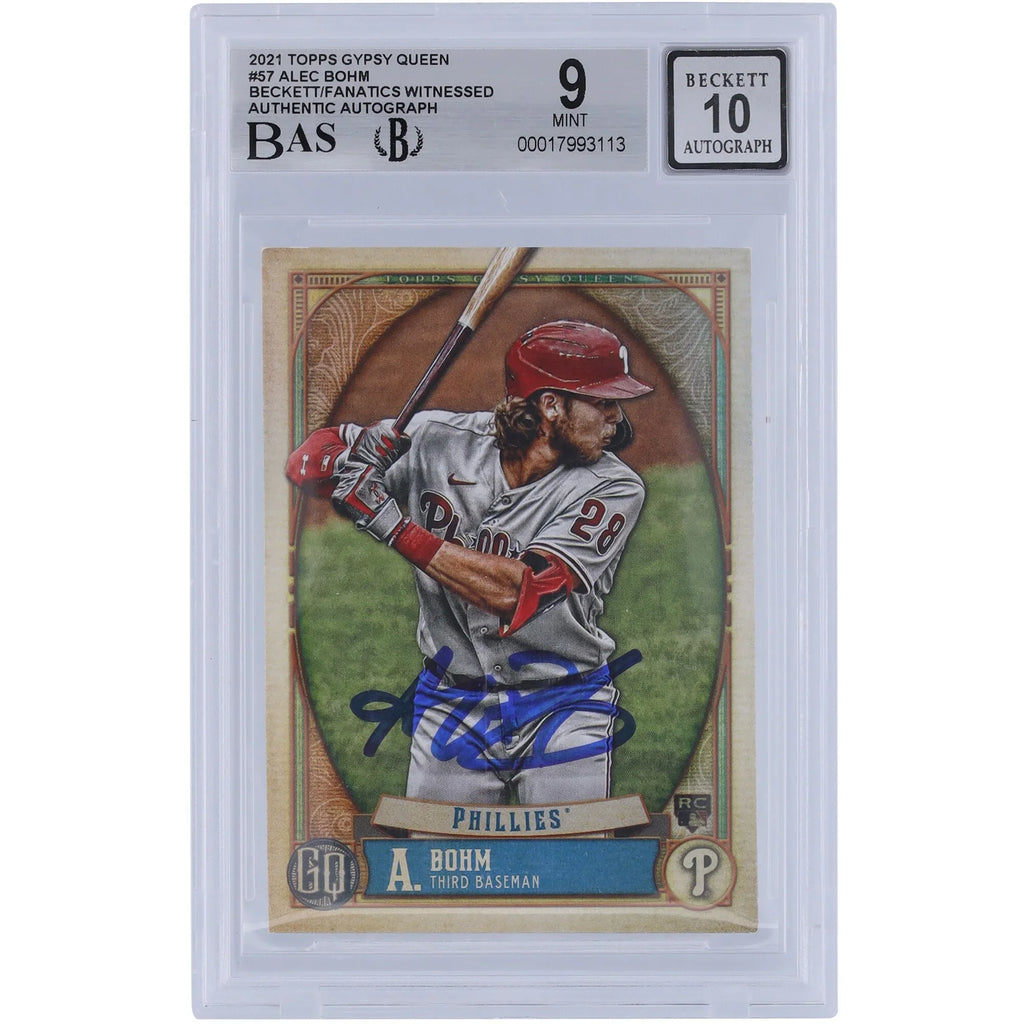 Alec Bohm Signed 2021 Topps GQ #57 Rookie Card | Beckett Authenticated 9