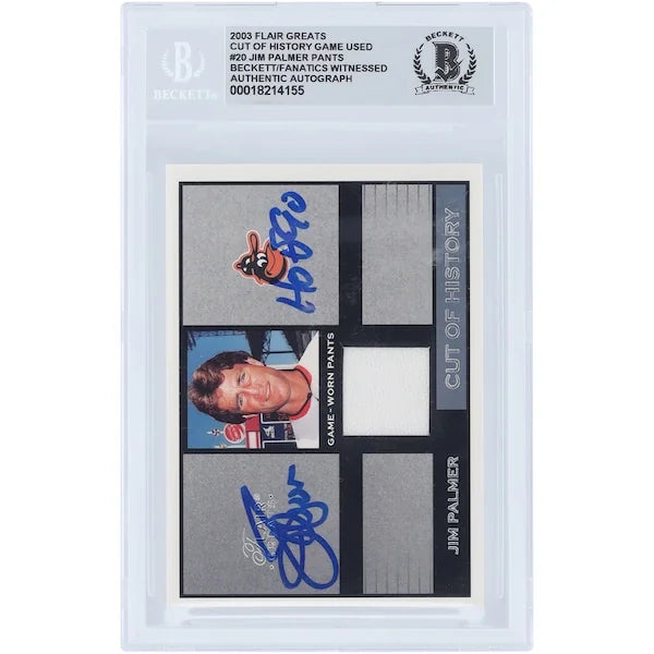 Jim Palmer Signed 2003 Flair Greats Card | Beckett 10 HOF 90