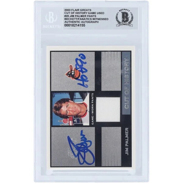Jim Palmer Signed 2003 Flair Greats Card | Beckett 10 HOF 90