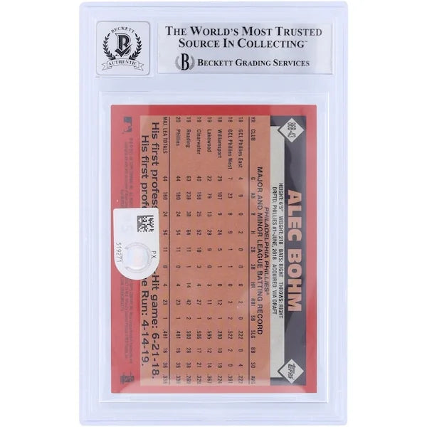 Alec Bohm Signed 2021 Topps '86 Rookie Card #86B-43 | Beckett 9