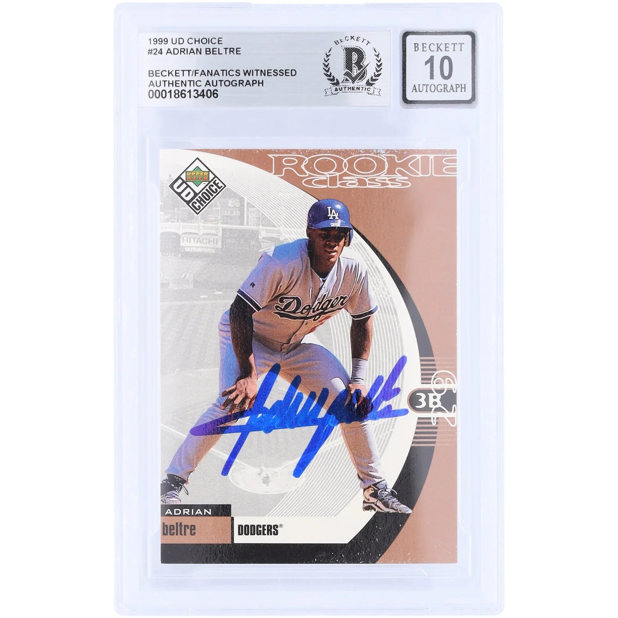 Adrian Beltre Signed 1999 Upper Deck Choice Rookie Card #24 | Graded 10