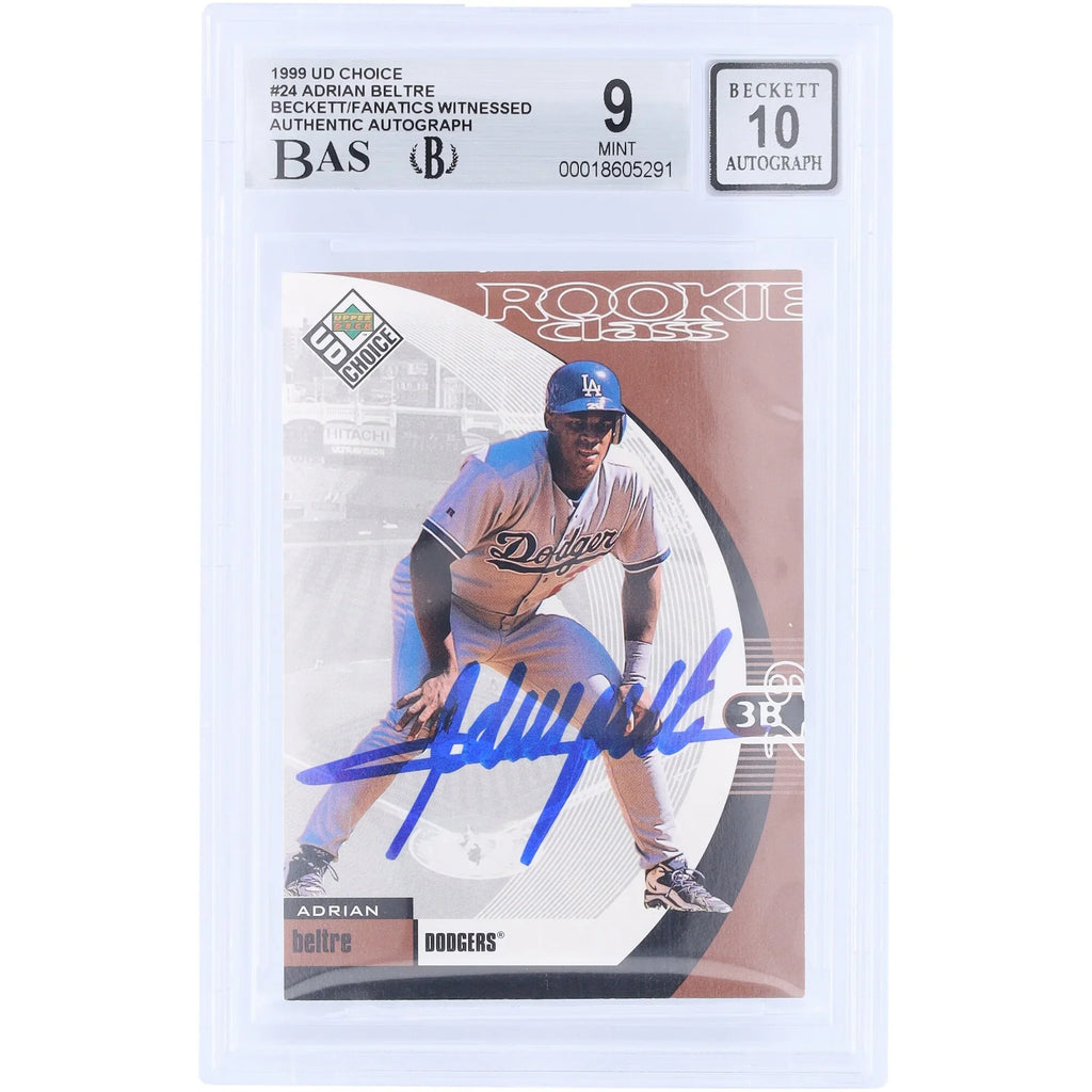 Adrian Beltre Signed 1999 Upper Deck Choice Rookie Card #24 | Graded 9