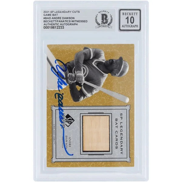 Andre Dawson Signed 2001 Upper Deck SP Legendary Cuts Bat Relic Card | Grade 10