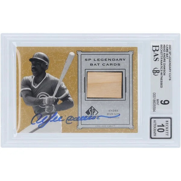 Andre Dawson Signed 2001 Upper Deck SP Legendary Cuts Bat Relic Card | Graded 9