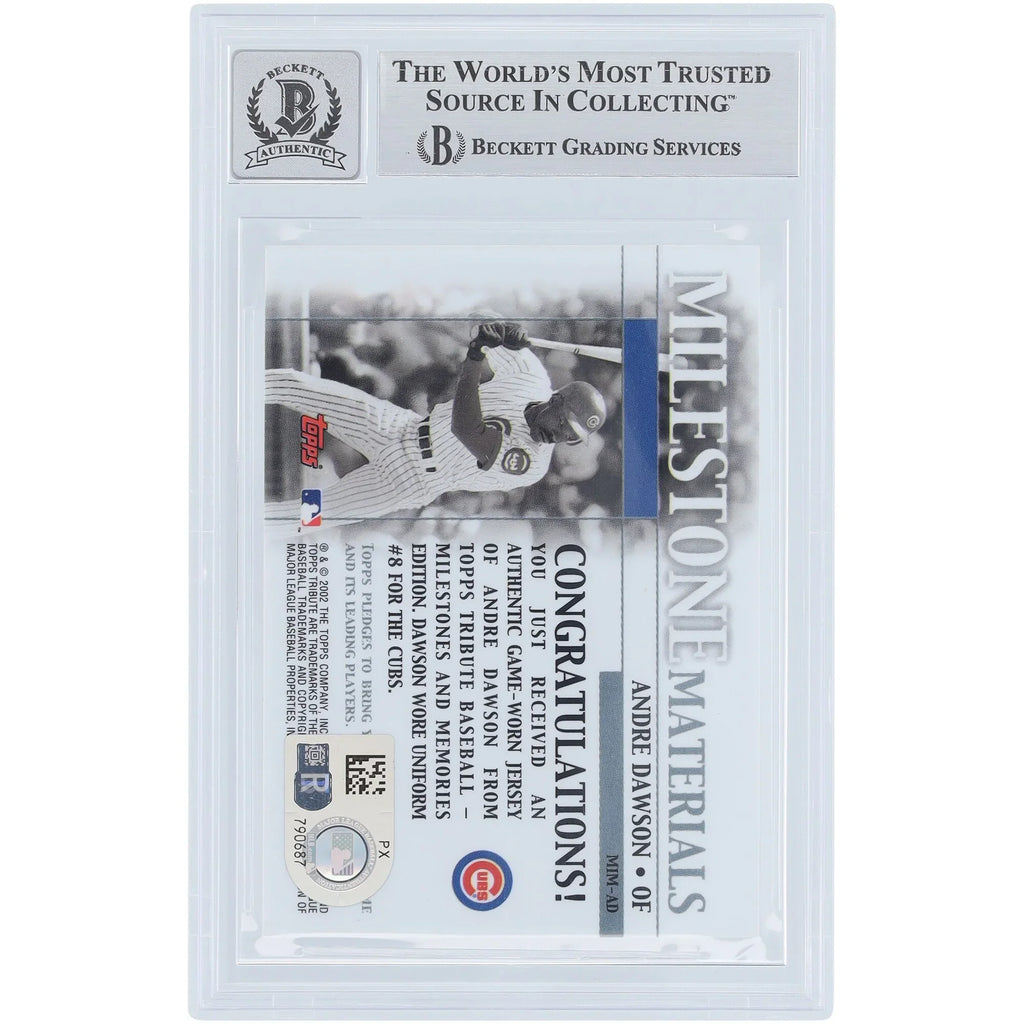 Andre Dawson Signed 2002 Topps Tribute Milestone Materials Card | Beckett Authenticated