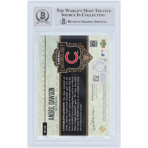 Andre Dawson Signed 2006 Upper Deck SP Legendary Cuts Card | Graded 10