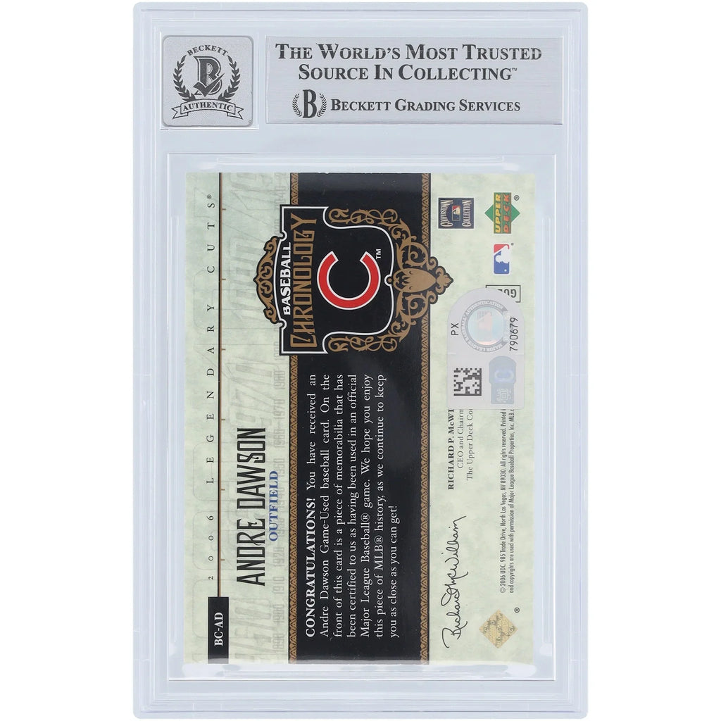 Andre Dawson Signed 2006 Upper Deck SP Legendary Cuts Card | Graded 10