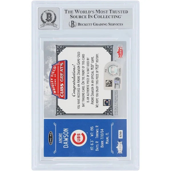 Andre Dawson Signed 2006 Fleer Greats of the Game Card | Graded 10