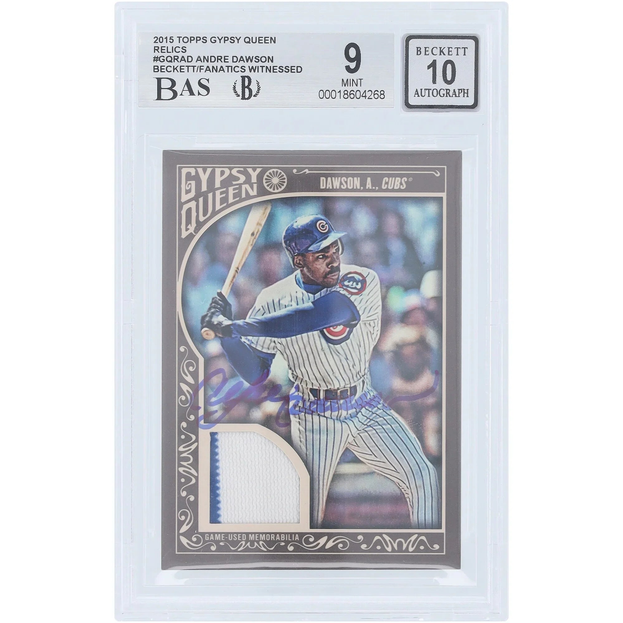 Andre Dawson Signed 2015 Topps GQ Relic Card | Beckett Authenticated