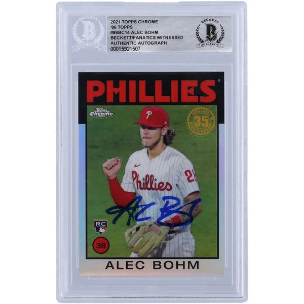 Alec Bohm Signed 2021 Topps Chrome #86BC-14 Rookie Card | Beckett Authenticated