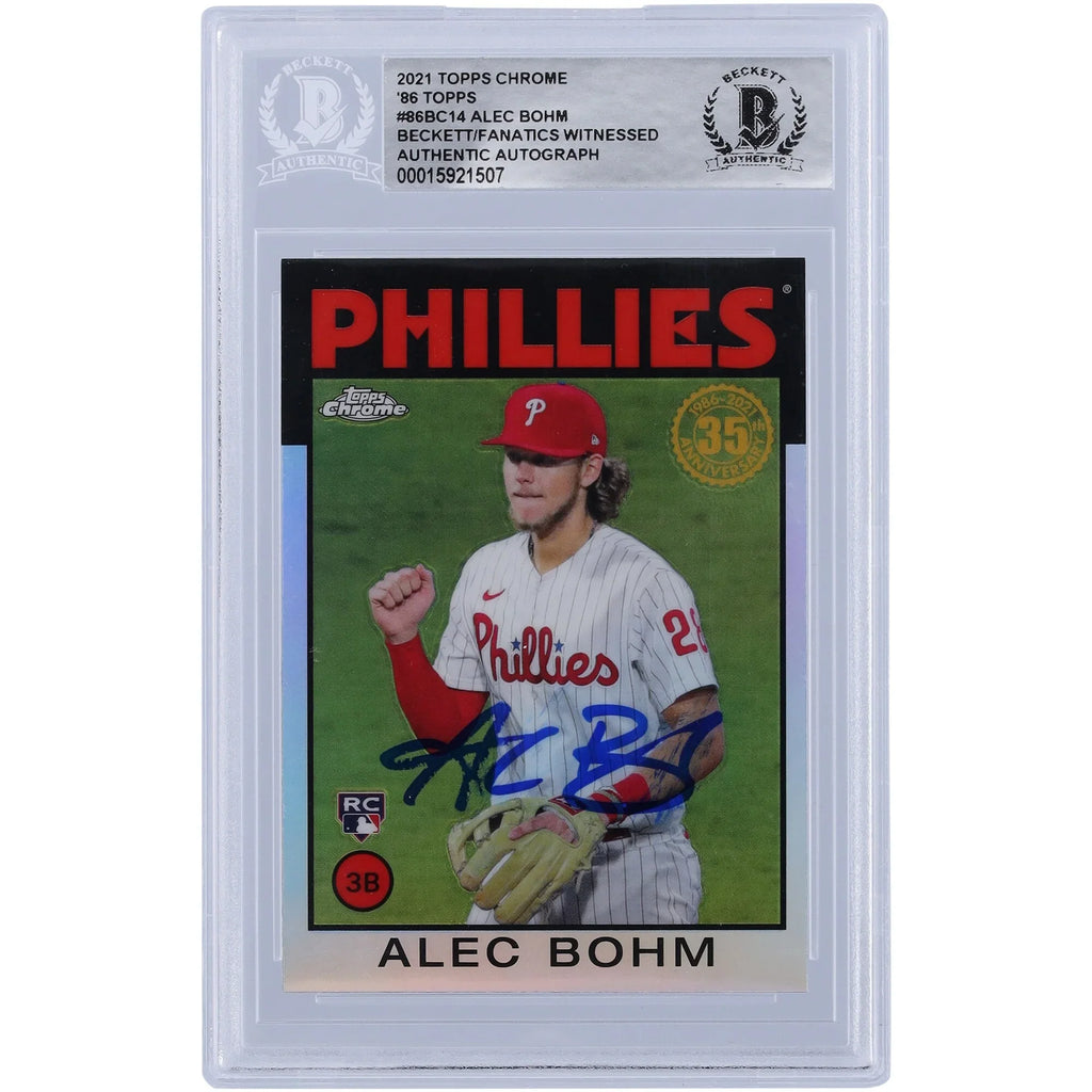 Alec Bohm Signed 2021 Topps Chrome #86BC-14 Rookie Card | Beckett Authenticated
