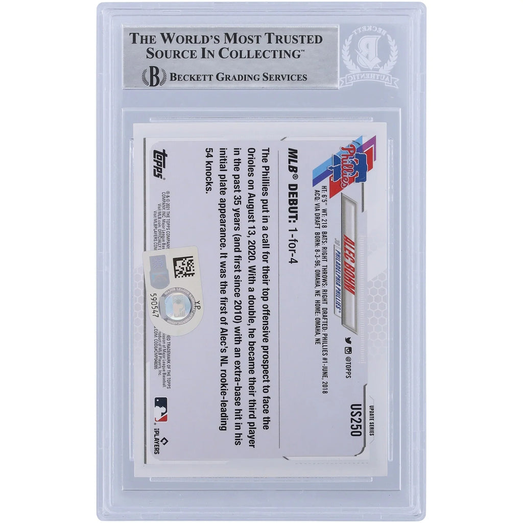 Alec Bohm Signed 2021 Topps Update #US250 Rookie Card | Beckett Authenticated