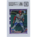 Alec Bohm Signed 2019 Bowman Chrome Draft Purple Refractor #BDC-162 | Graded 10