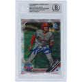 Alec Bohm Philadelphia Phillies Signed 2019 Bowman Chrome Draft Sapphire #BDC-162 Beckett Fanatics Witnessed Authenticated Card - F3
