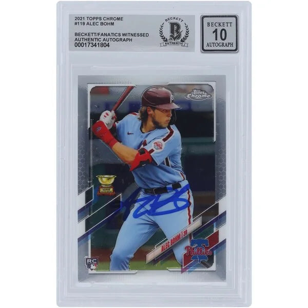 Alec Bohm Signed 2021 Topps Chrome #119 Rookie Card | Graded 10