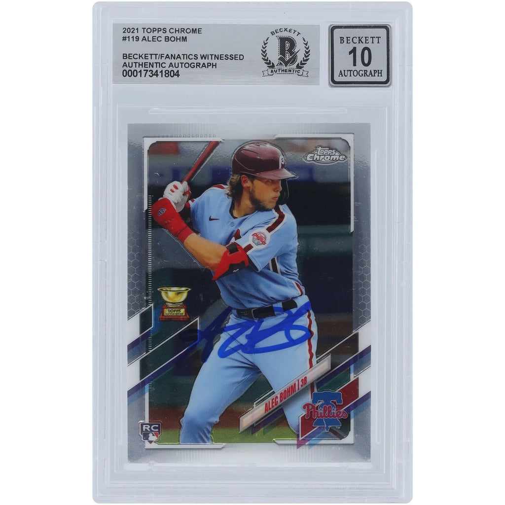 Alec Bohm Signed 2021 Topps Chrome #119 Rookie Card | Graded 10