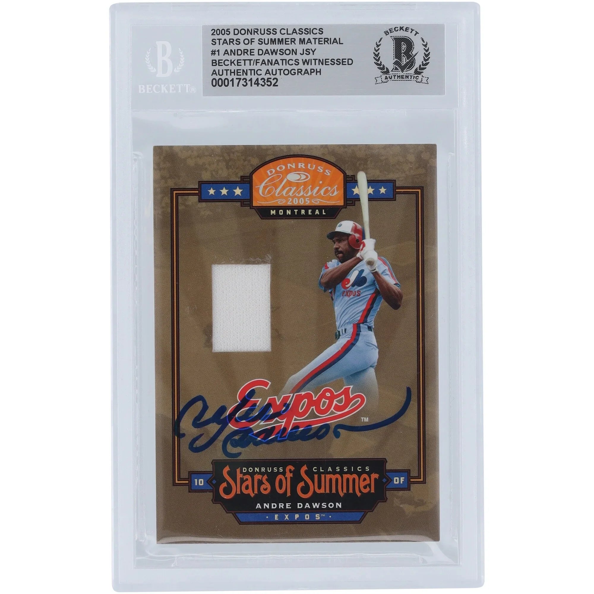 Andre Dawson Signed 2005 Donruss Classics Stars of Summer Relic | #/250