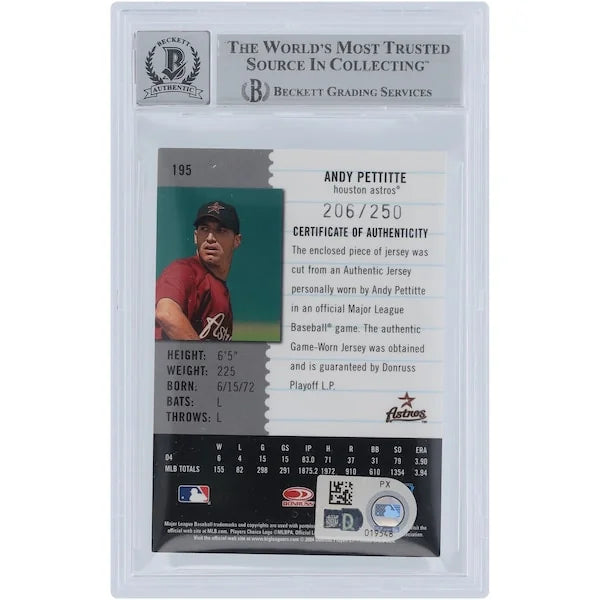 Andy Pettitte Signed 2005 Donruss Leaf Century Collection Relic #195 Card | Graded 10