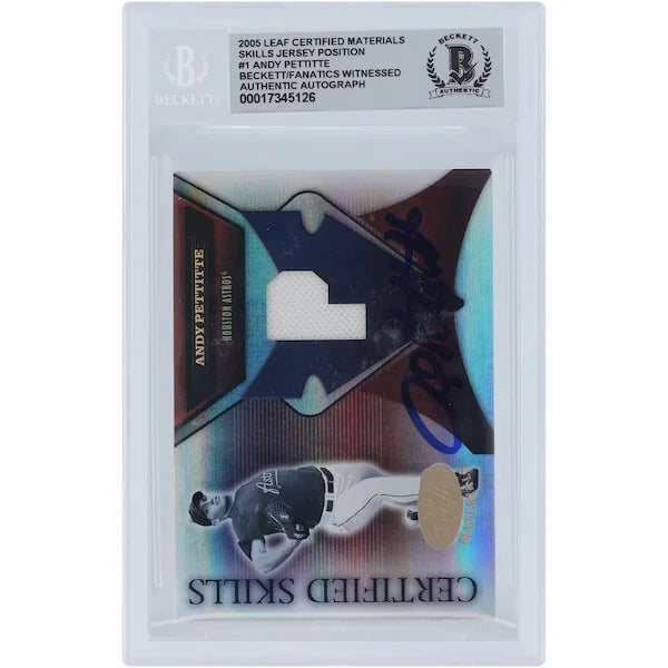 Andy Pettitte Signed 2005 Donruss Leaf Certified Skills Relic Card | Graded 10