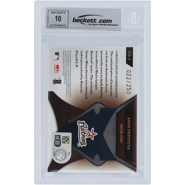 Andy Pettitte Signed 2005 Donruss Leaf Certified Skills Relic Card | Graded 10