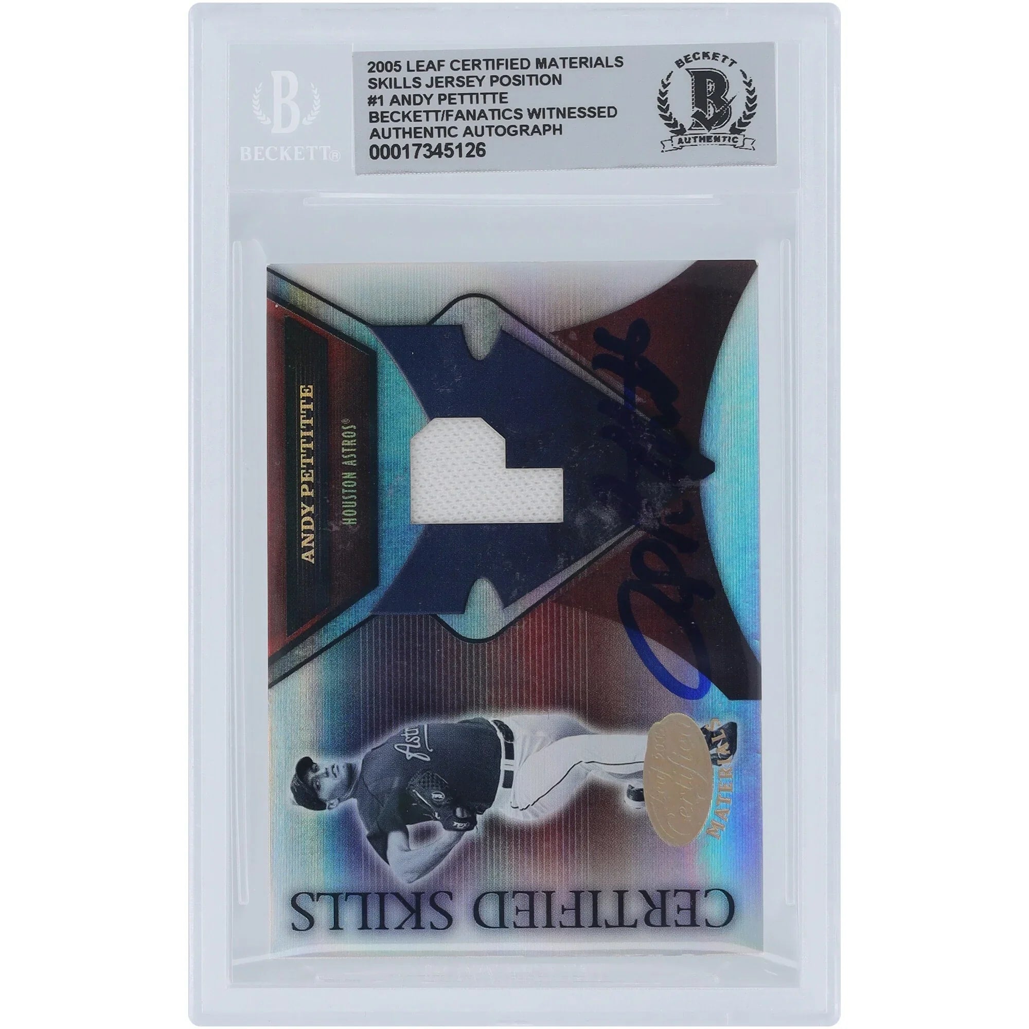 Andy Pettitte Signed 2005 Donruss Leaf Certified Skills Relic Card | Graded 10