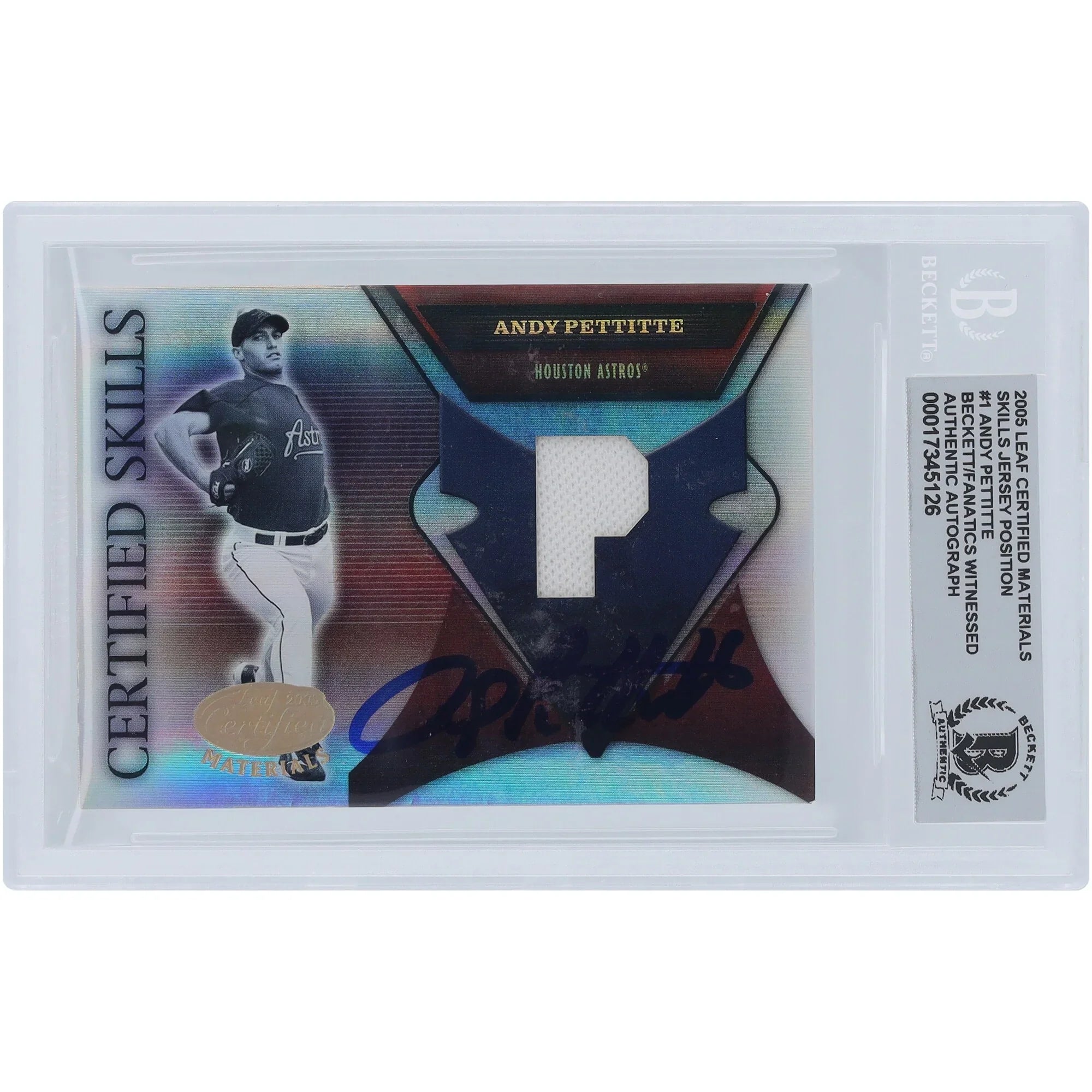 Andy Pettitte Signed 2005 Donruss Leaf Certified Skills Relic Card | Graded 10
