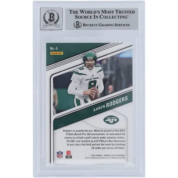 Aaron Rodgers Signed 2023 Panini Donruss Elite Aspirations Shimmer #4 | Beckett 9