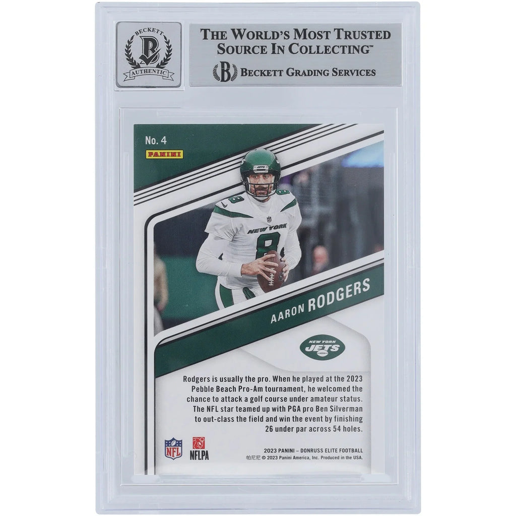Aaron Rodgers Signed 2023 Panini Donruss Elite Aspirations Shimmer #4 | Beckett 9